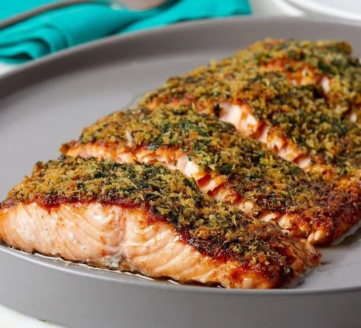 Dijon-Herb Baked Salmon with Asparagus