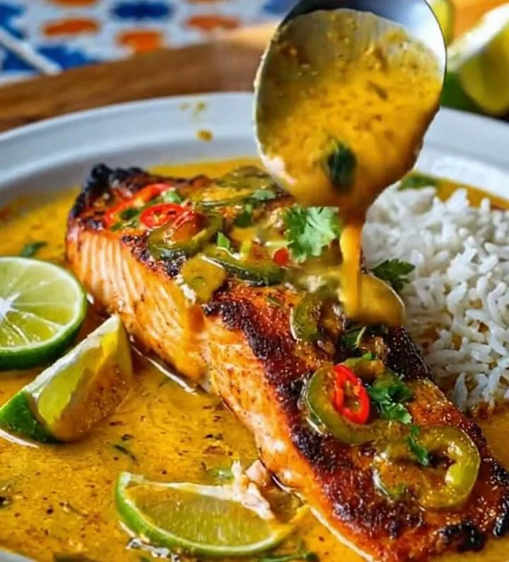 Coconut Curry Salmon with Cauliflower Rice
