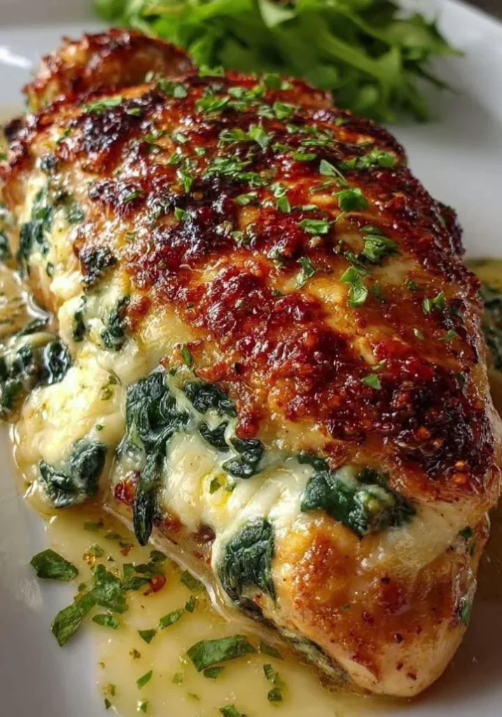Spinach and Mushroom Stuffed Chicken Breast